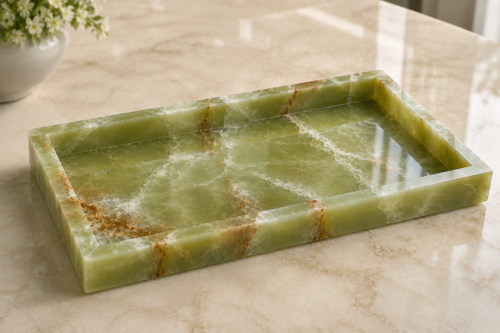 Green Onyx Rectangular Tray